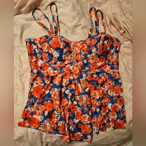Floral tankini bathing suit